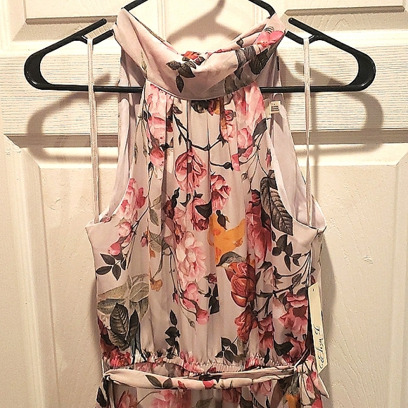 Eliza J Floral-Print Halter-Neck Maxi Dress - Picture 5 of 10